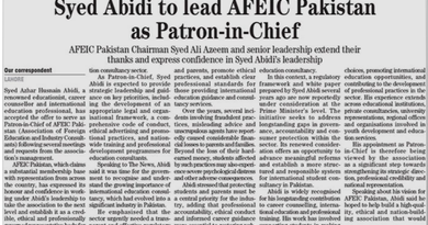 Syed Abidi to lead AFEIC Pakistan as Patron-in-Chief Syed Abidi to lead AFEIC Pakistan